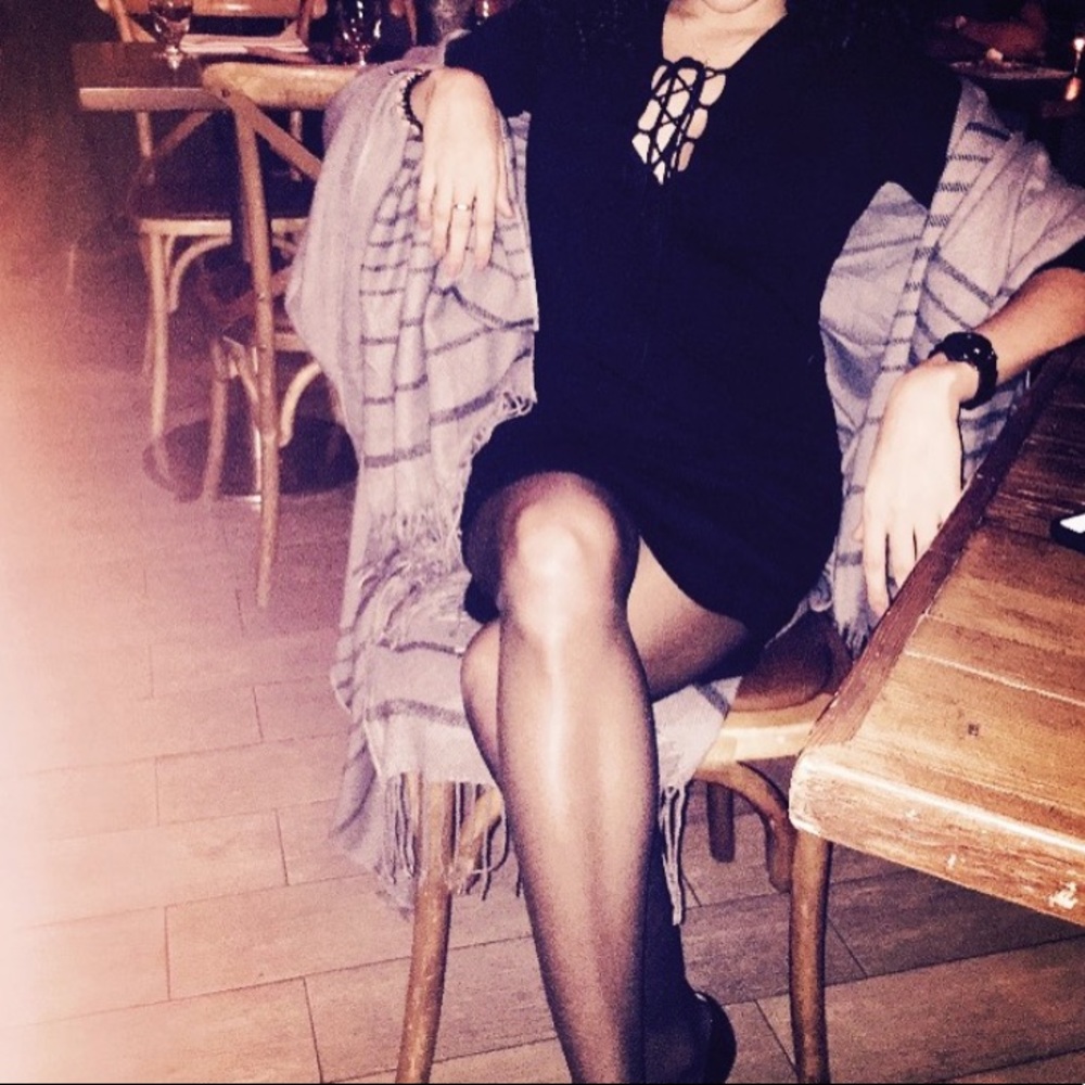 3/4 sleeve ribbed cage dress